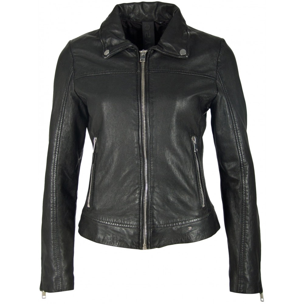Geaca de Piele Naturala Dama Gipsy Neagra Sayo SF LABURV - readytowear