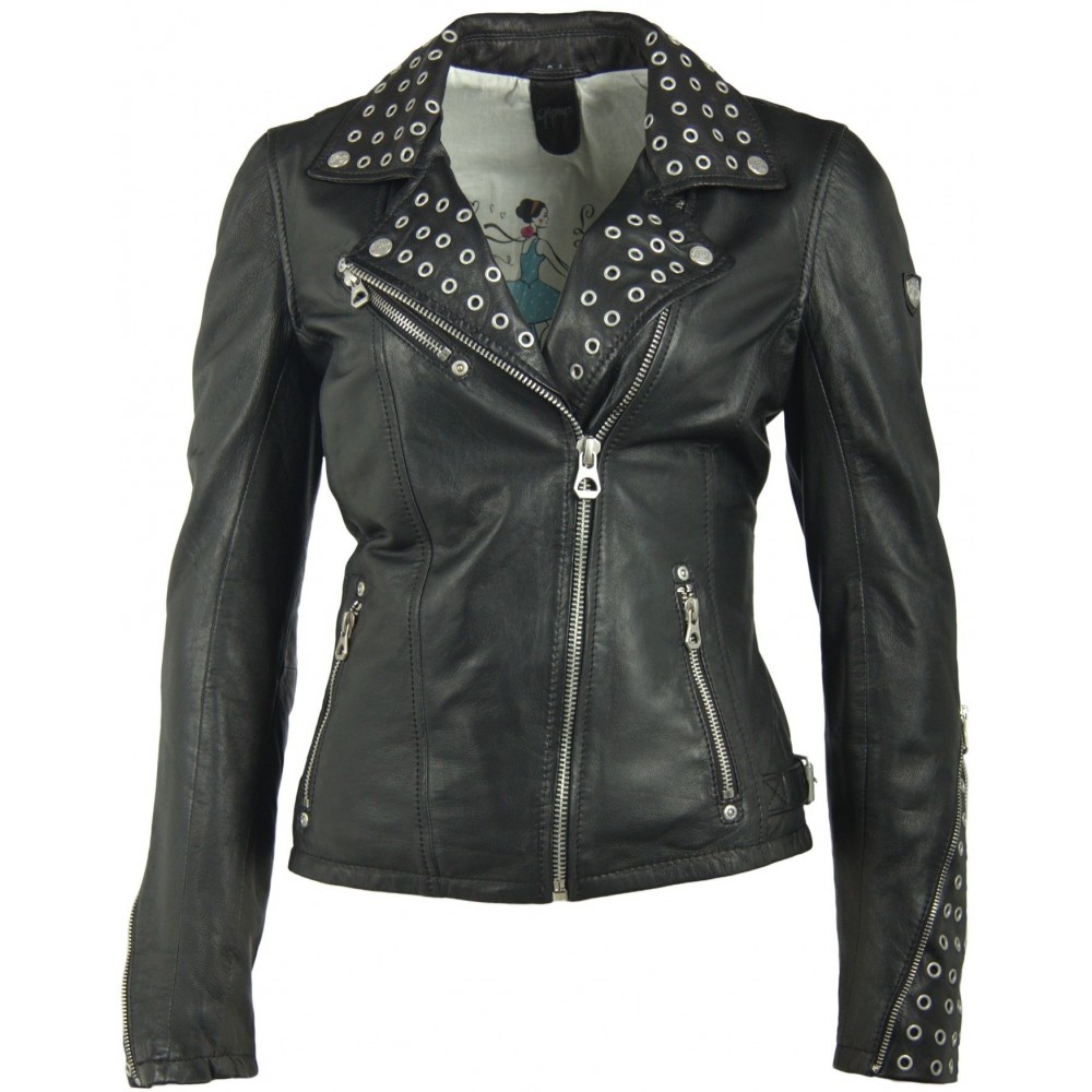 Geaca de Piele Naturala Dama Gipsy Neagra Seana LLOV Geaca de Piele Naturala Dama Gipsy Neagra Seana LLOV - readytowear.ro