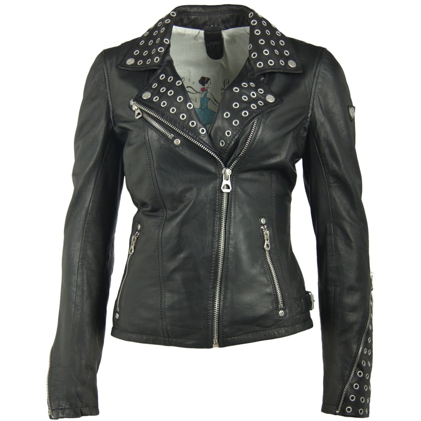 Geaca de Piele Naturala Dama Gipsy Neagra Seana LLOV – IMBRACAMINTE