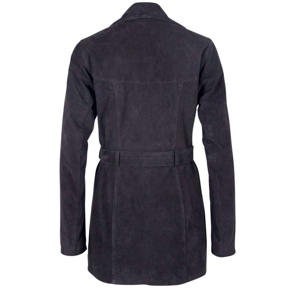 Geaca Lunga de Piele Naturala Dama Gipsy Bleumarin Season ZNL Geaca Lunga de Piele Naturala Dama Gipsy Bleumarin Season ZNL - readytowear.ro