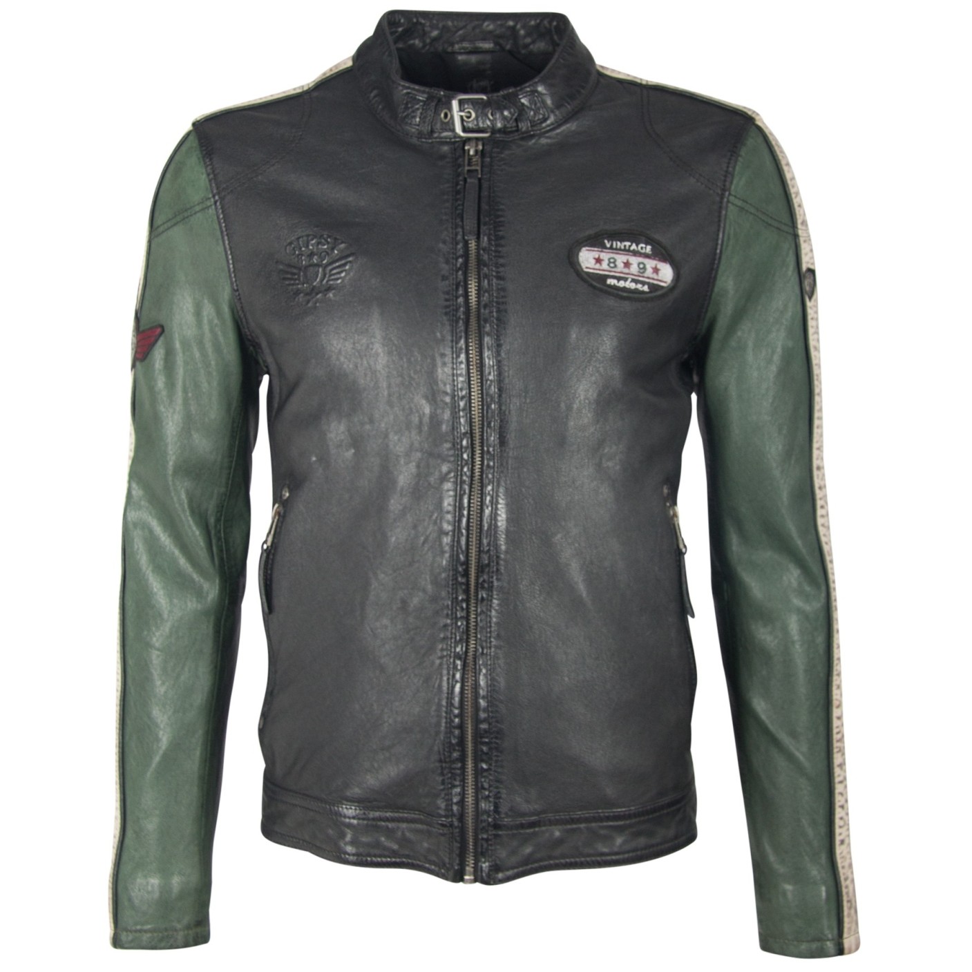 Geaca de Piele Naturala Barbati Gipsy Negru/Verde Seldon SF LACAV – Black Friday Geaca de Piele Naturala Barbati Gipsy Negru/Verde Seldon SF LACAV – Black Friday