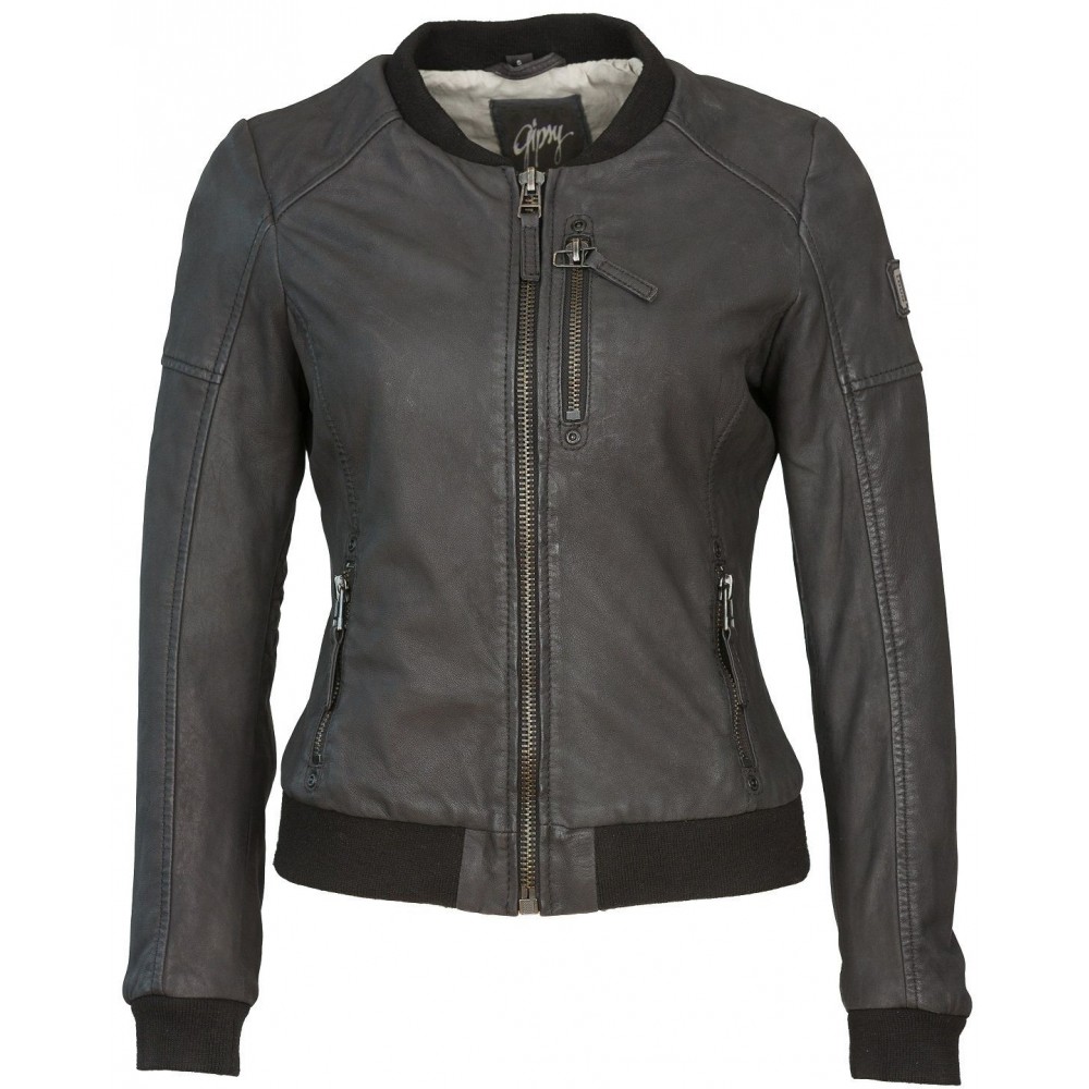 Geaca de Piele Naturala Dama Gipsy Neagra Sesi S17 SF LNUV - readytowear