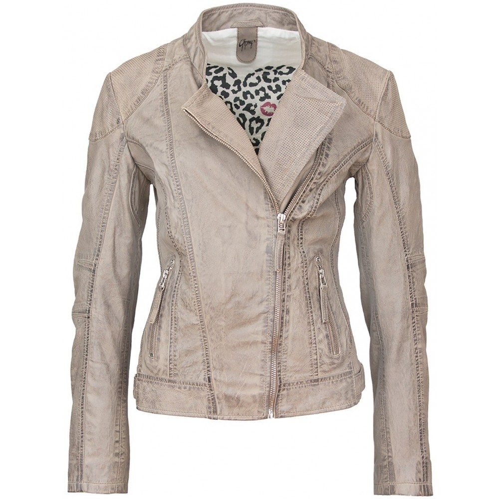 Geaca din Piele Naturala Dama Gipsy Gri Shakeela LASARV Geaca din Piele Naturala Dama Gipsy Gri Shakeela LASARV - readytowear