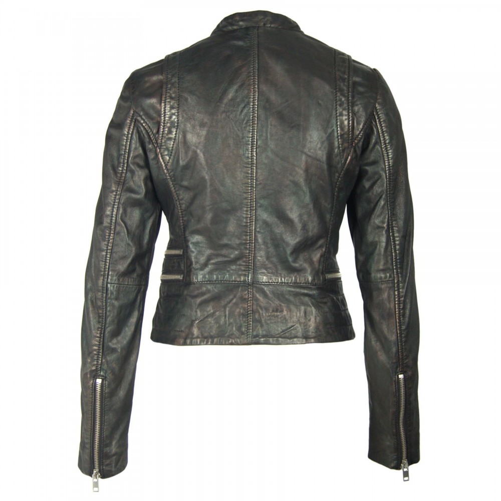 Geaca de Piele Naturala Dama Gipsy Negru Metalic Shari SF LAPASV Geaca de Piele Naturala Dama Gipsy Negru Metalic Shari SF LAPASV - readytowear.ro