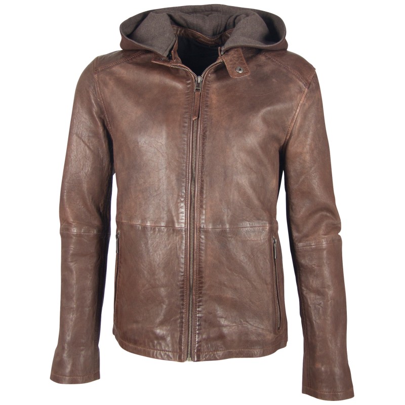 Geaca de Piele Naturala Barbati Gipsy Maro Antic Shelf LACOV – IMBRACAMINTE