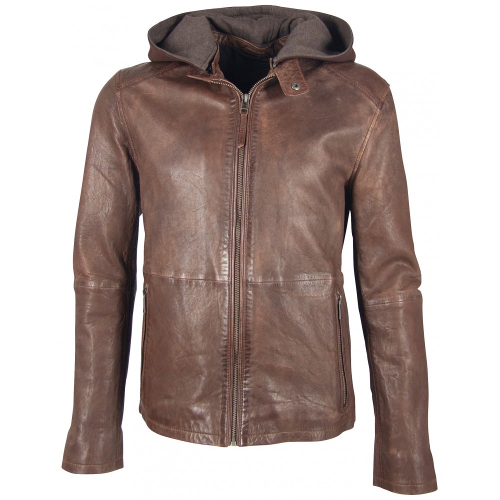 Geaca de Piele Naturala Barbati Gipsy Maro Antic Shelf LACOV - readytowear
