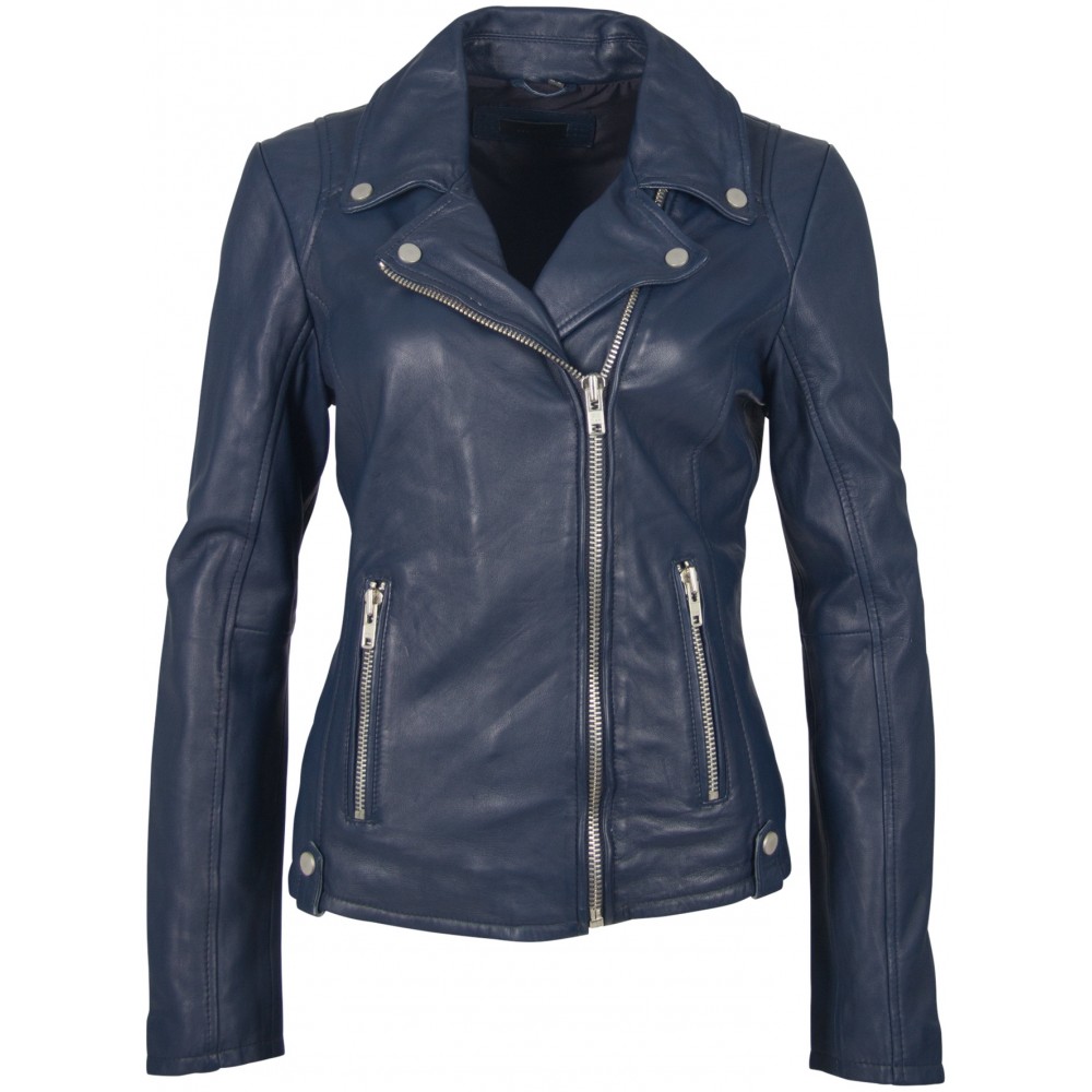 Geaca de Piele Naturala Dama Gipsy Bleumarin Shella LNV - readytowear