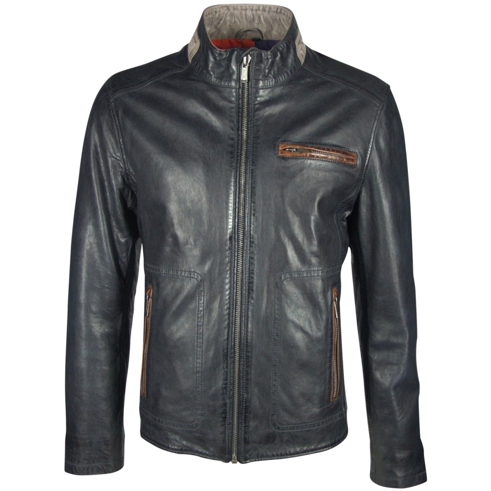 Geaca de Piele Barbati Deercraft Bleumarin Shore LAKUV W geci de piele - readytowear.ro