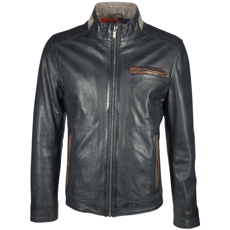 Geaca de Piele Naturala Barbati Gipsy Bleumarin Shore LAKUV W – IMBRACAMINTE