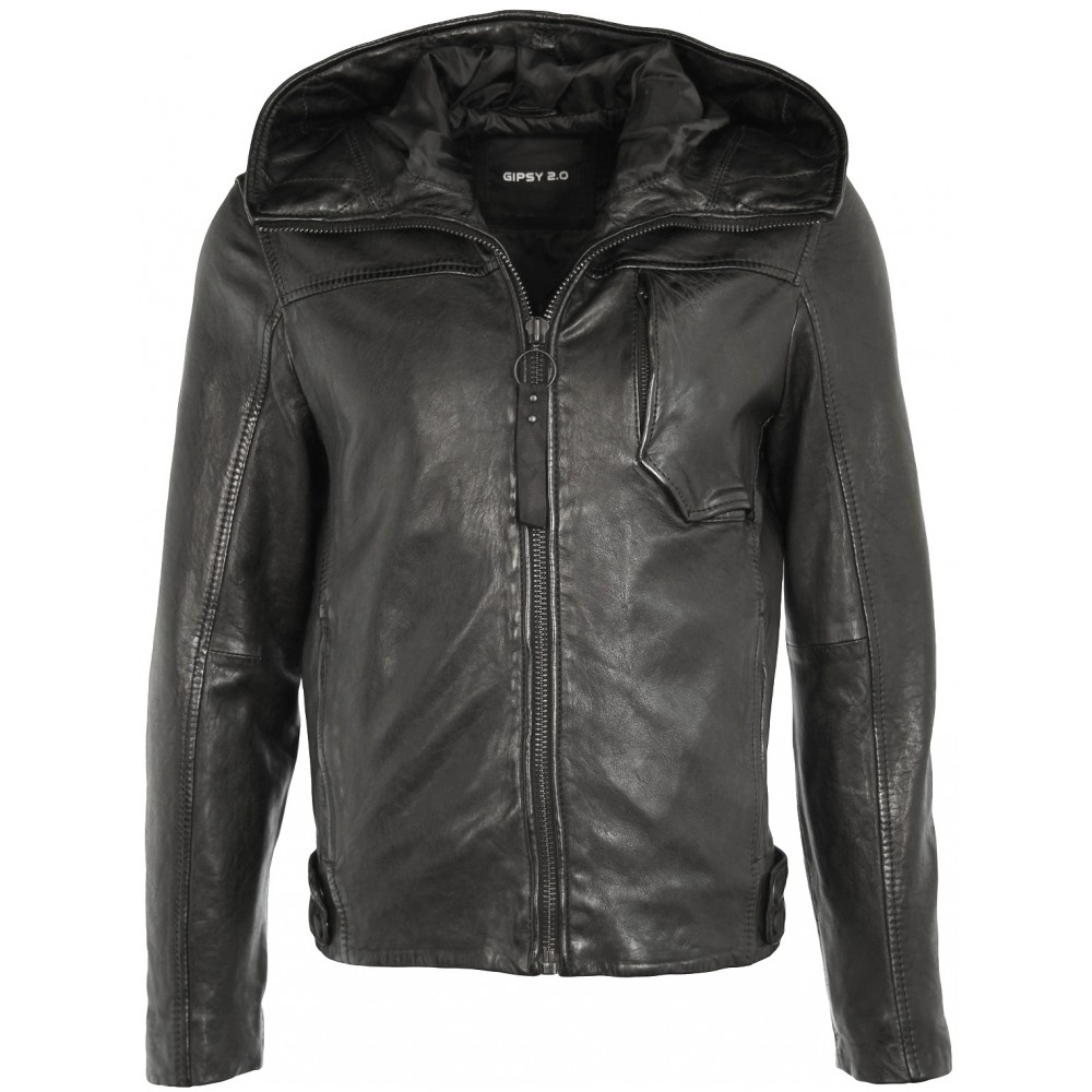 Geaca de Piele Naturala Barbati Gipsy Neagra Sion SF LVW Geaca de Piele Naturala Barbati Gipsy Neagra Sion SF LVW - readytowear