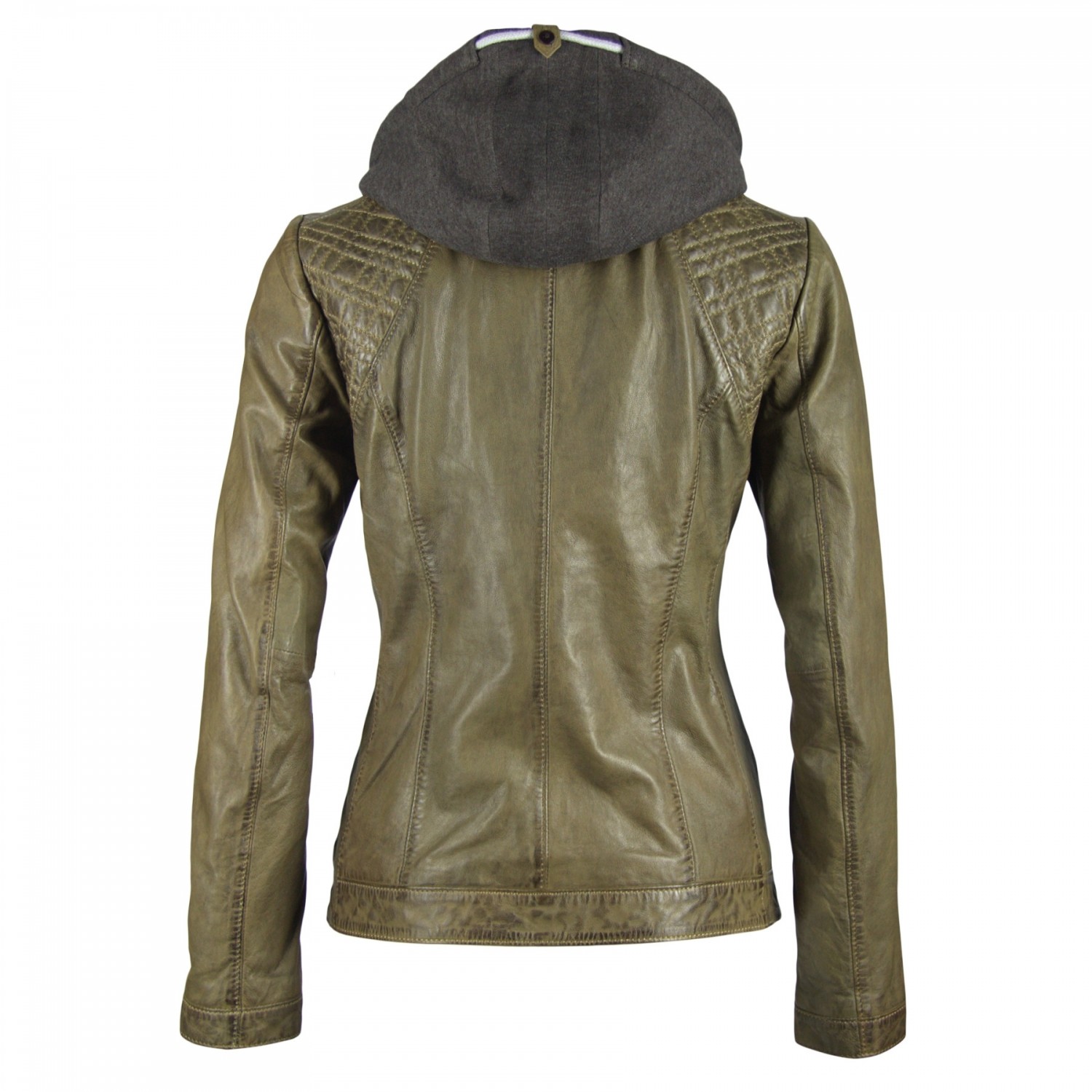 Geaca de Piele Naturala Dama Gipsy Verde Kaki Skerry LAJUV – IMBRACAMINTE