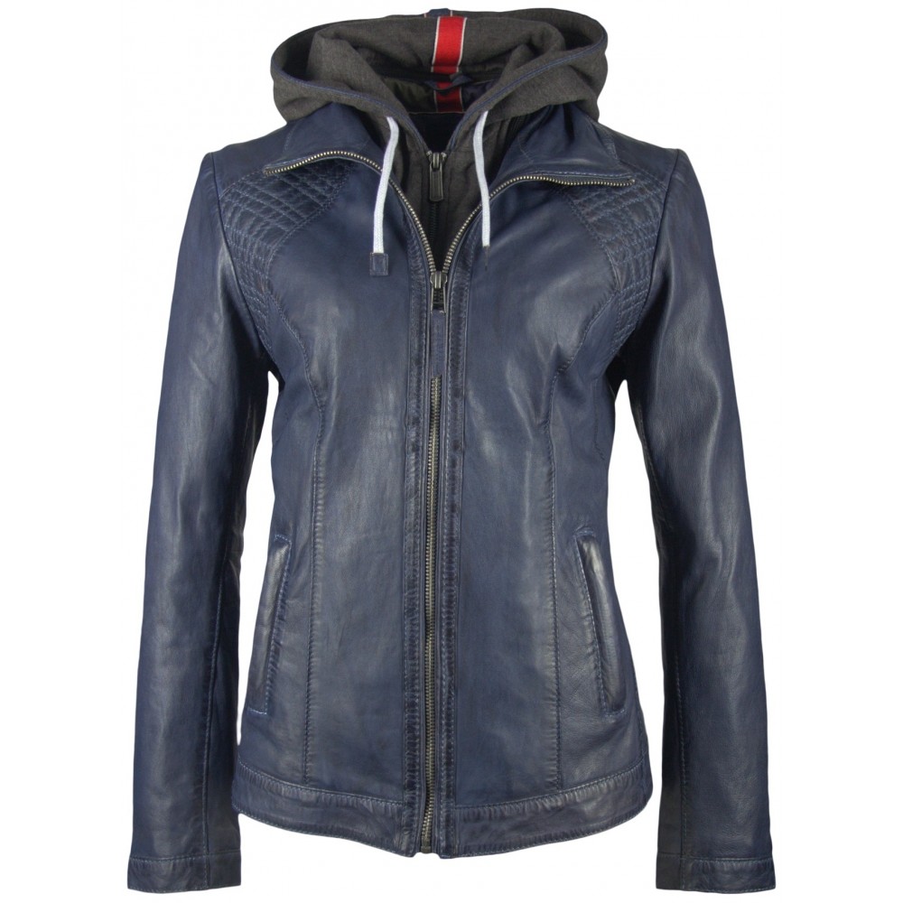 Geaca de Piele Naturala Dama Gipsy Bleumarin Skerry LAJUV Geaca de Piele Naturala Dama Gipsy Bleumarin Skerry LAJUV - readytowear.ro