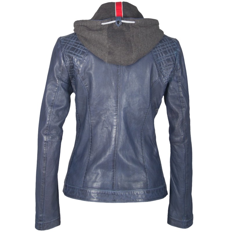 Geaca de Piele Naturala Dama Gipsy Bleumarin Skerry LAJUV – IMBRACAMINTE