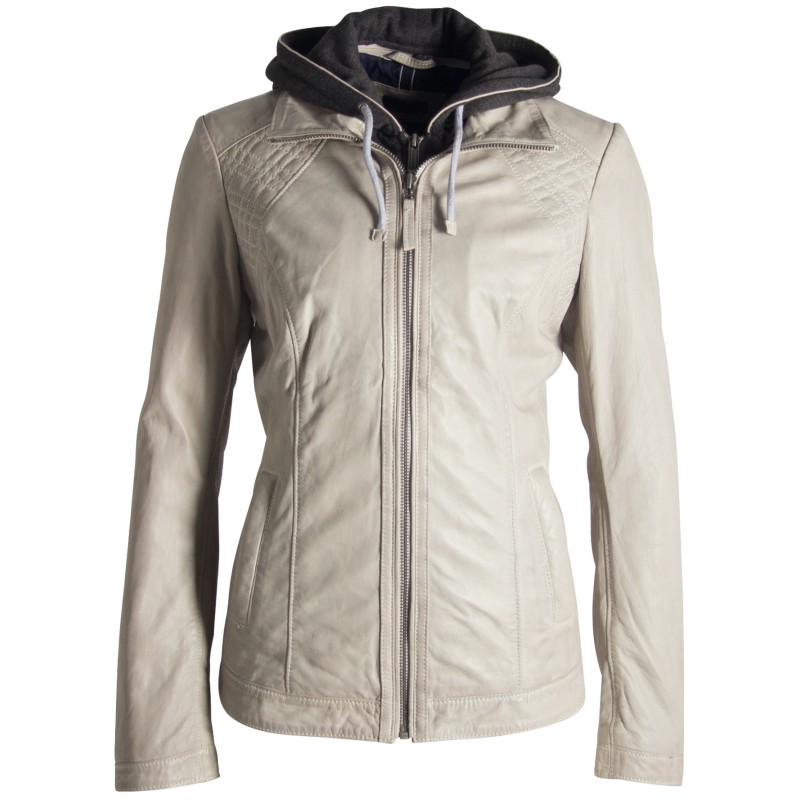 Geaca de Piele Naturala Dama Gipsy Alb Murdar Skerry LAJUV – IMBRACAMINTE Geaca de Piele Naturala Dama Gipsy Alb Murdar Skerry LAJUV – IMBRACAMINTE