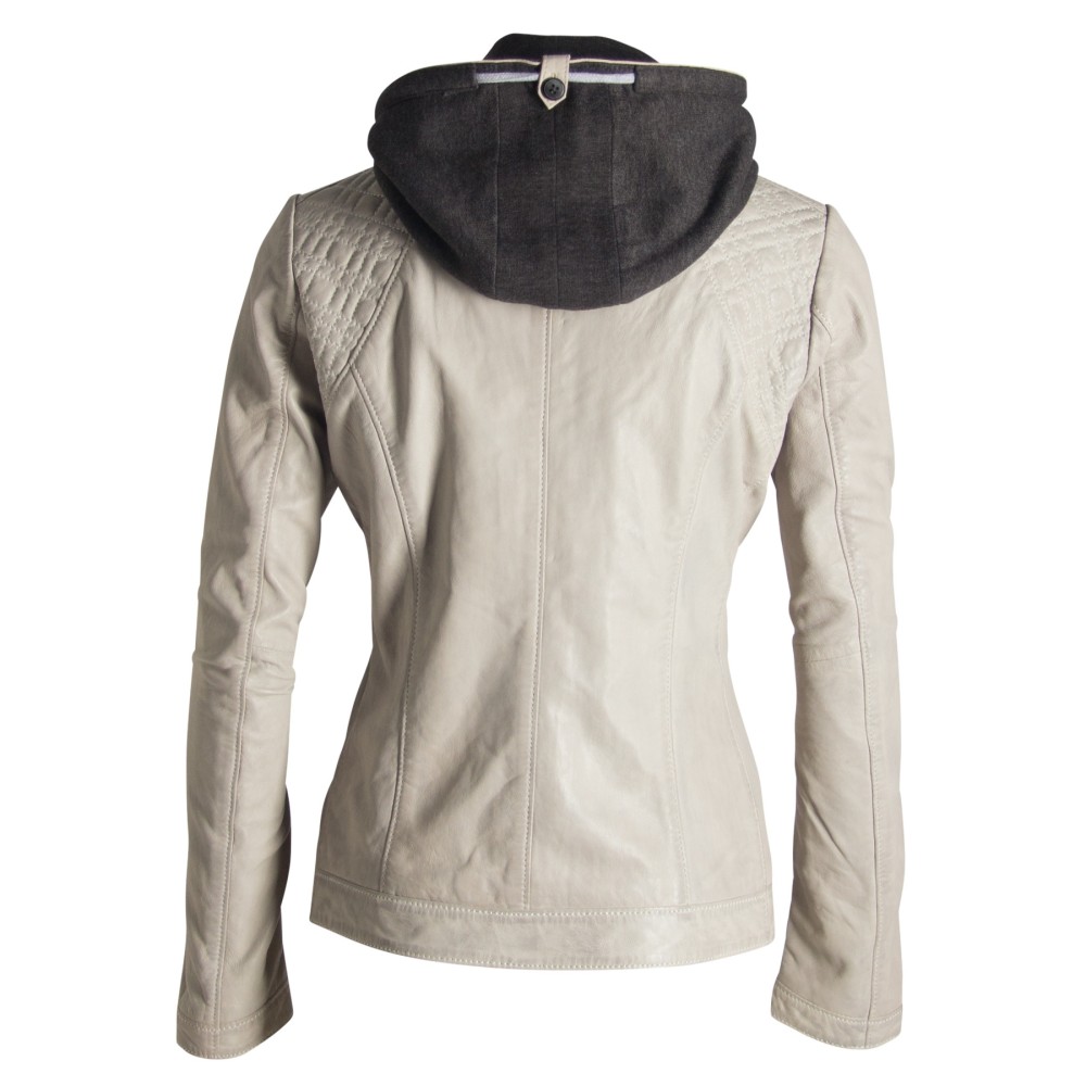 Geaca de Piele Dama Deercraft Alb Murdar Skerry LAJUV geci de piele - readytowear.ro