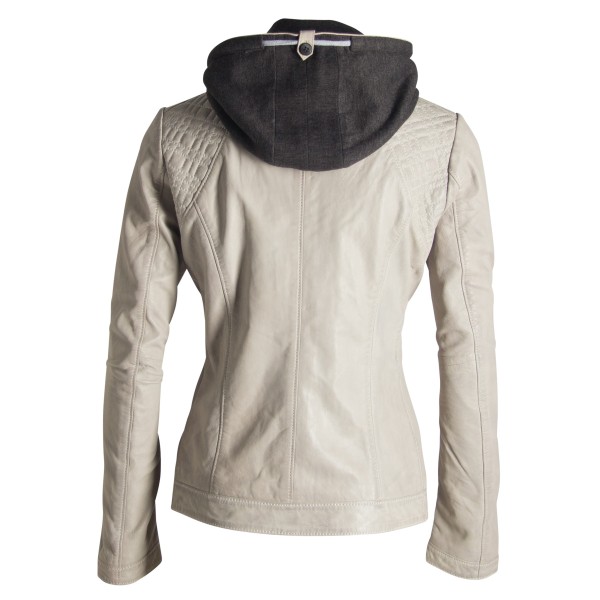 Geaca de Piele Dama Deercraft Alb Murdar Skerry LAJUV – Black Friday — fotografia 2