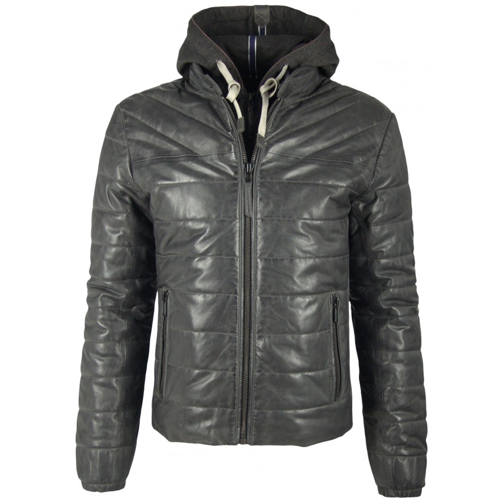 Geaca de Piele Naturala Barbati Gipsy Gri Snow LNBV W Geaca de Piele Naturala Barbati Gipsy Gri Snow LNBV W - readytowear.ro