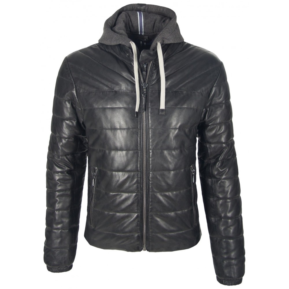 Geaca de Piele Naturala Barbati Gipsy Neagra Snow LNBV W - readytowear