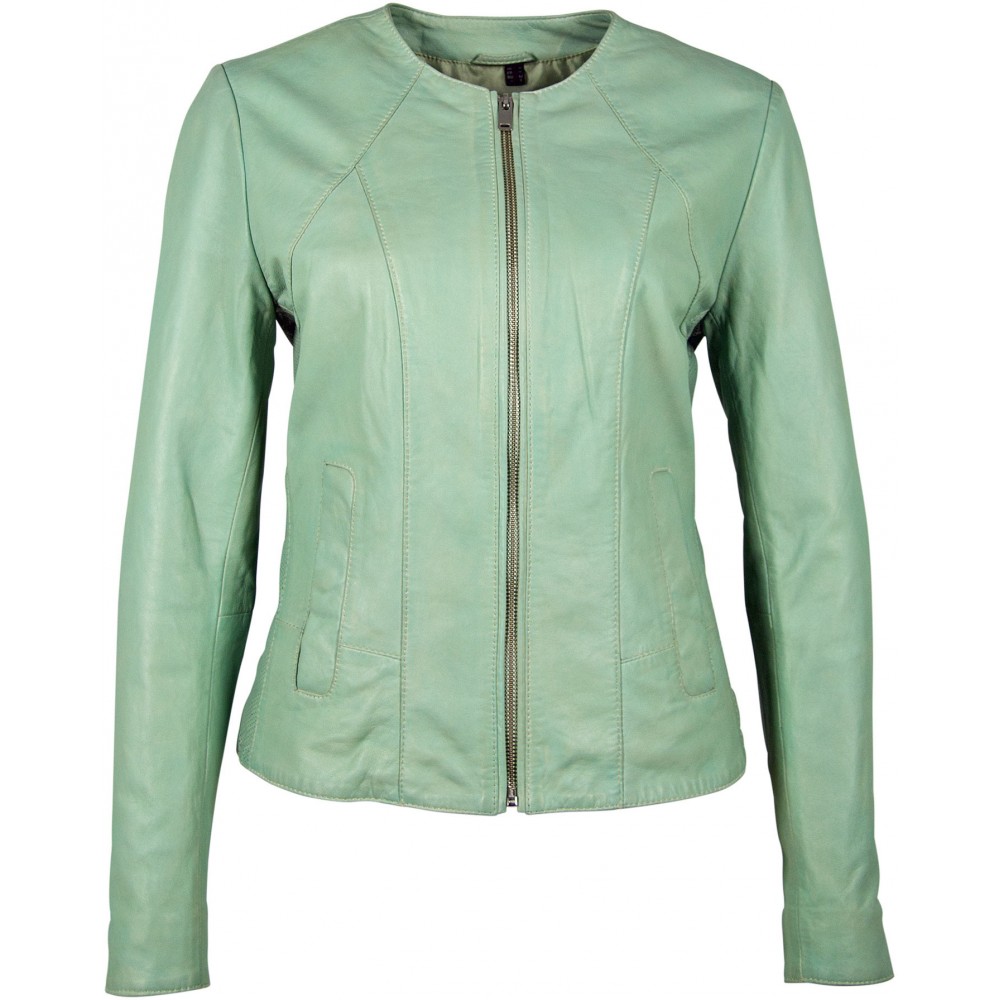 Geaca de Piele Naturala Dama Gipsy Verde Menta Solej LPL Geaca de Piele Naturala Dama Gipsy Verde Menta Solej LPL - readytowear