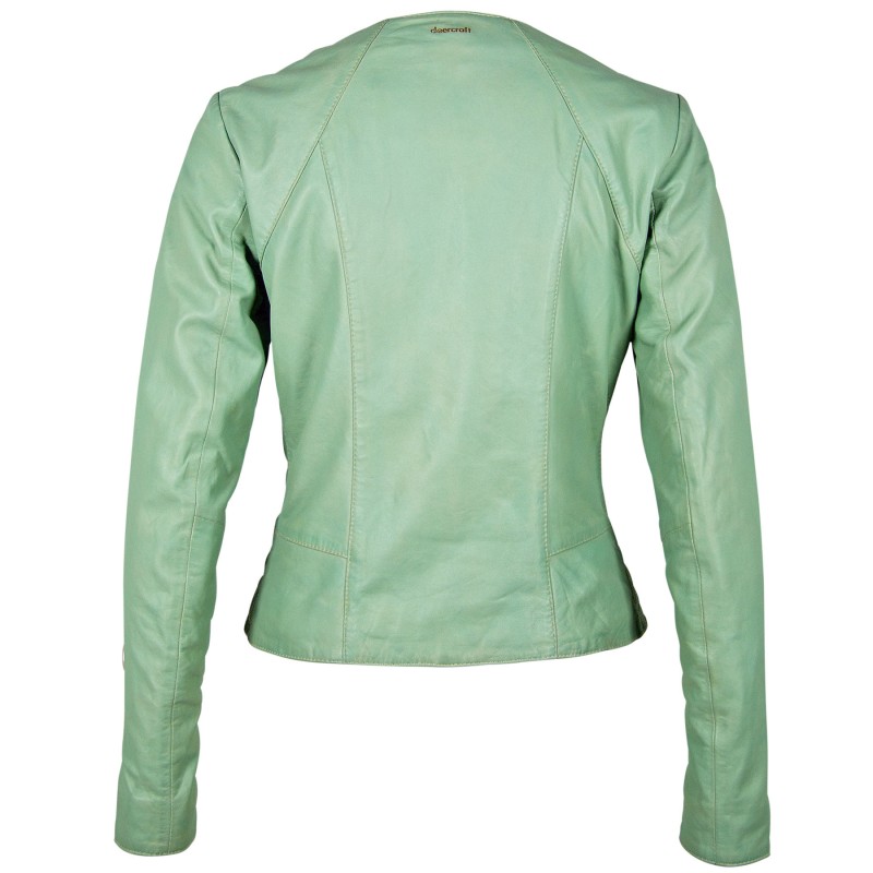 Geaca de Piele Naturala Dama Gipsy Verde Menta Solej LPL – IMBRACAMINTE