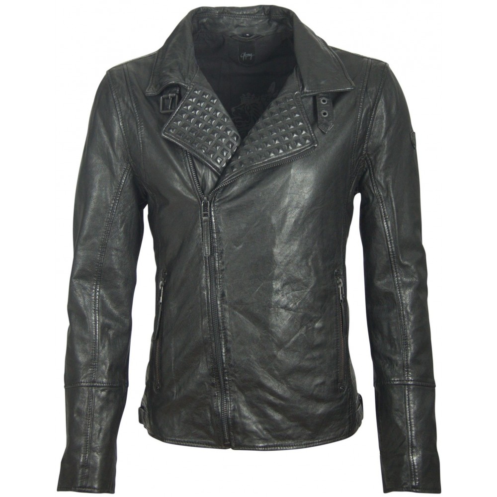 Geaca de Piele Naturala Barbati Gipsy Neagra Steem SF LASYV Geaca de Piele Naturala Barbati Gipsy Neagra Steem SF LASYV - readytowear