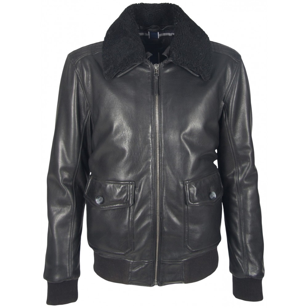 Geaca de Piele Naturala Barbati Gipsy Neagra Storm NSLVV W - readytowear