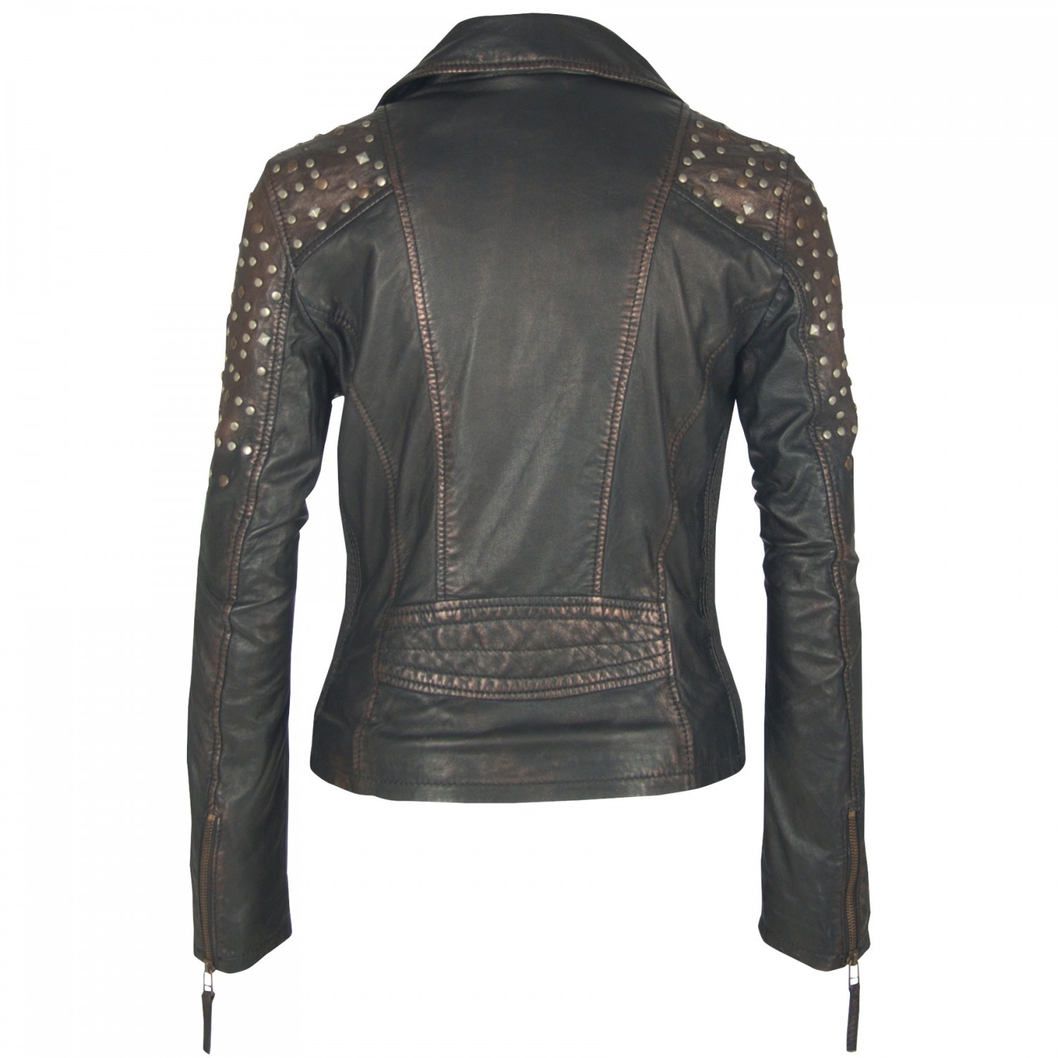 Geaca de Piele Naturala Dama Gipsy Negru Metalic Studdy W19 LARETV – IMBRACAMINTE