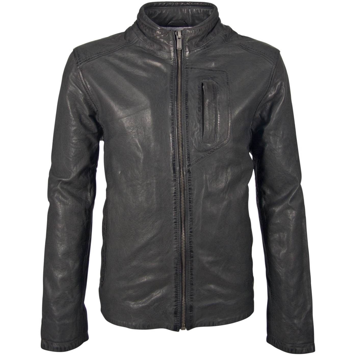 Geaca de Piele Naturala Barbati Gipsy Gri Inchis Swash NSLONTV – IMBRACAMINTE