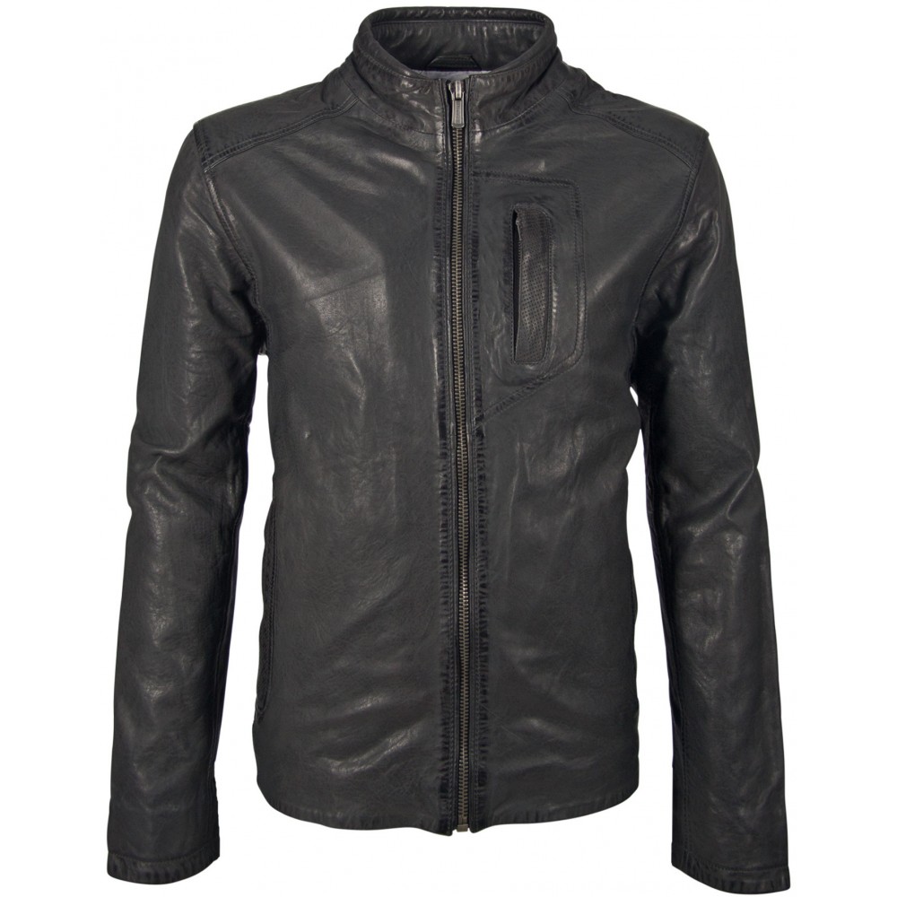 Geaca de Piele Naturala Barbati Gipsy Neagra Swash NSLONTV - readytowear.ro