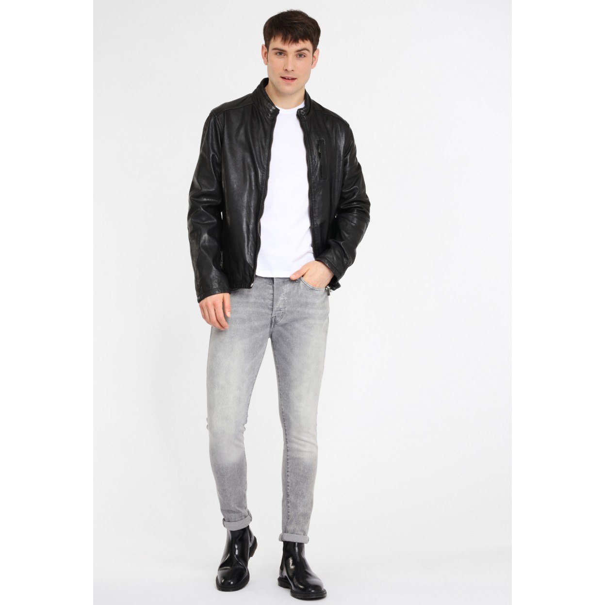 Geaca de Piele Naturala Barbati Gipsy Neagra Swash NSLONTV – IMBRACAMINTE