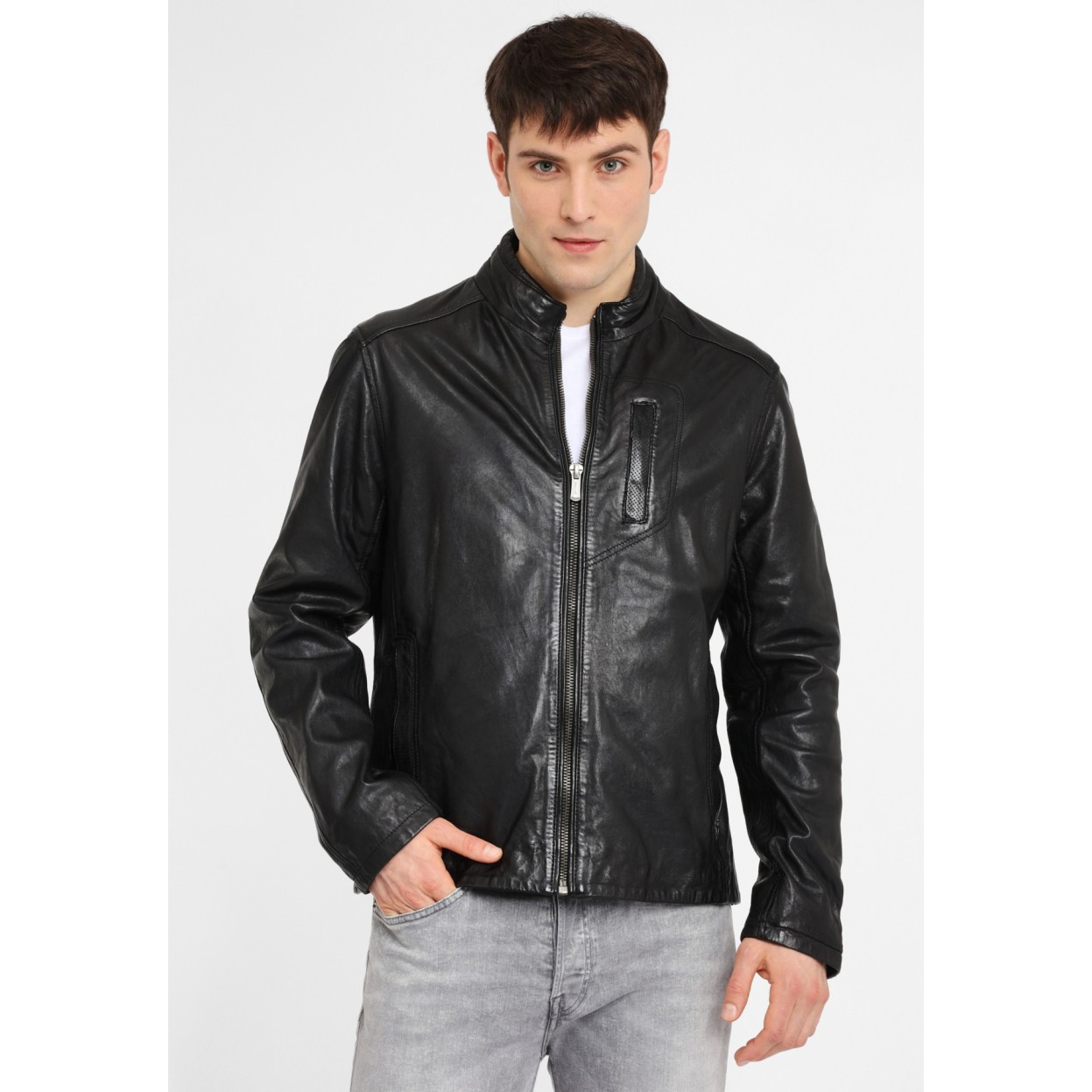 Geaca de Piele Naturala Barbati Gipsy Neagra Swash NSLONTV – IMBRACAMINTE