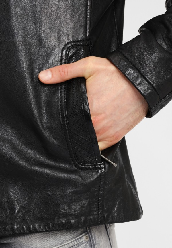 Geaca de Piele Naturala Barbati Gipsy Neagra Swash NSLONTV – IMBRACAMINTE — fotografia 7