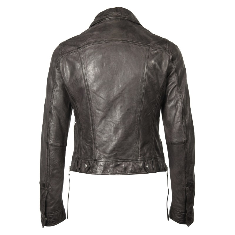 Geaca de Piele Naturala Dama Gipsy Gri inchis Tace SF LVW – IMBRACAMINTE