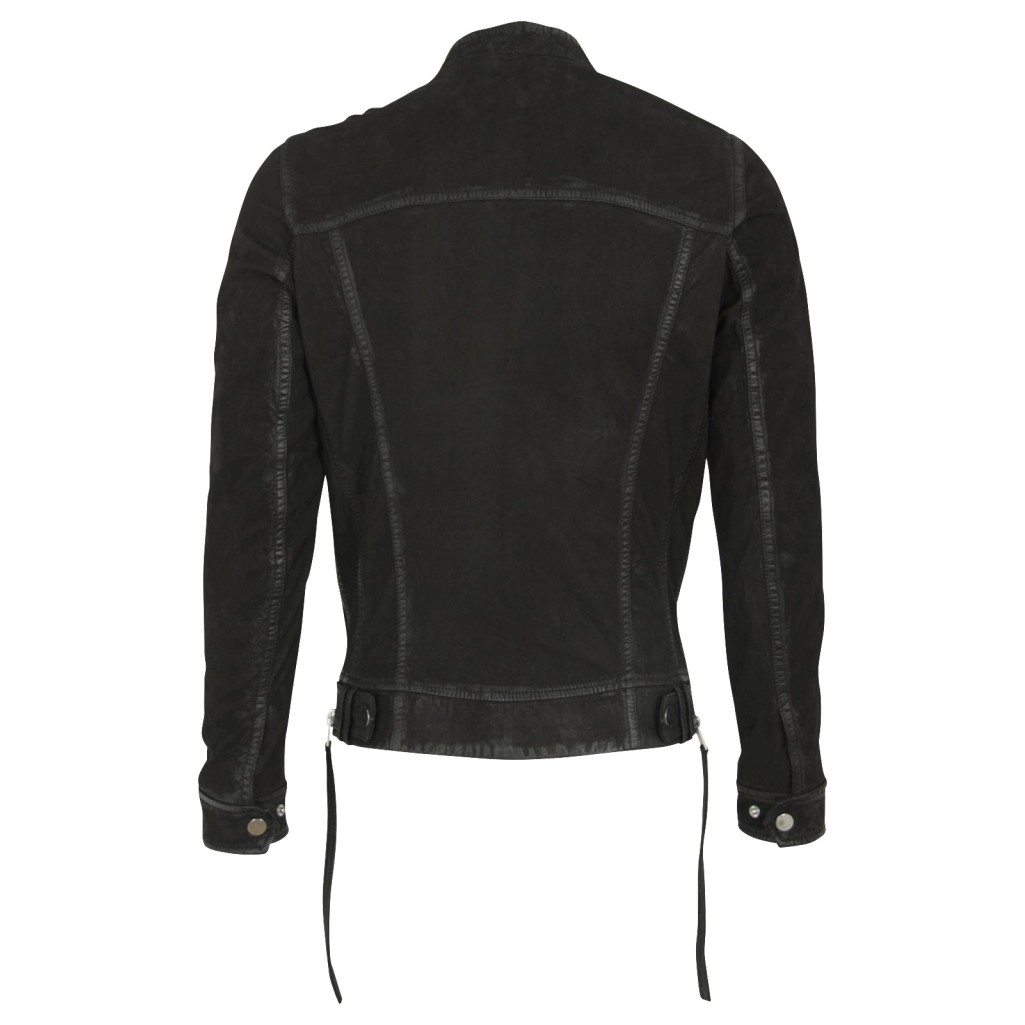 Geaca din Piele Naturala Intoarsa Barbati Gipsy Neagra Tades SF ZNUWV – Black Friday