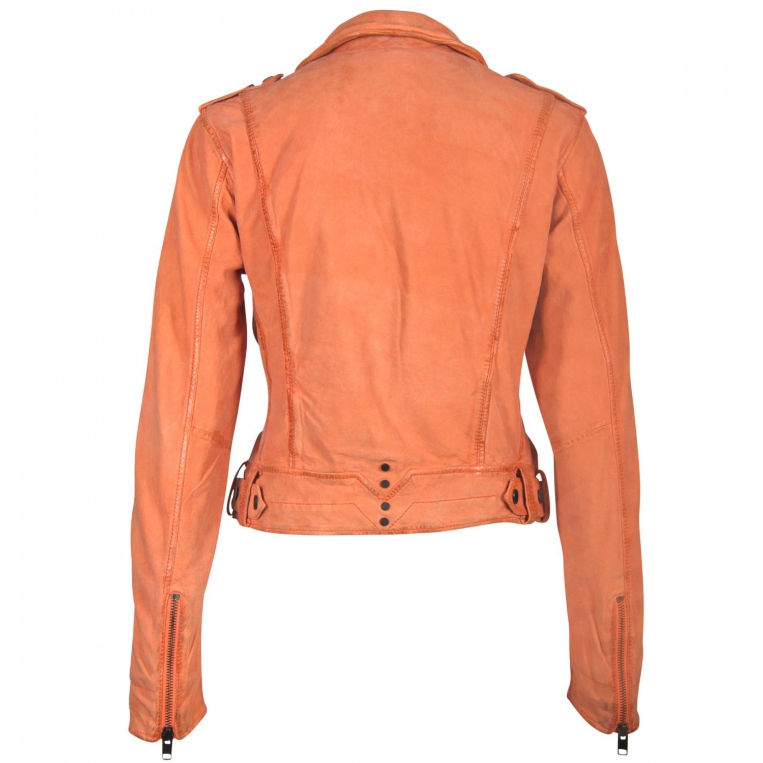 Geaca de Piele Naturala Dama Gipsy Portocalie Theron SF LMAV – IMBRACAMINTE