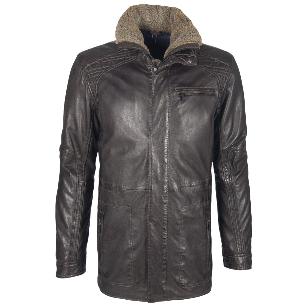 Geaca de Piele Barbati Deercraft Maro Inchis Tide LAANV W geci de piele - readytowear.ro