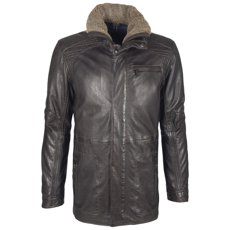 Geaca de Piele Barbati Deercraft Maro Inchis Tide LAANV W – Black Friday