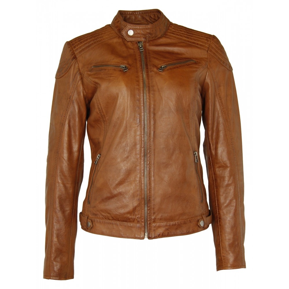 Geaca de Piele Naturala Dama Gipsy Coniac Toja LEGV Geaca de Piele Naturala Dama Gipsy Coniac Toja LEGV - readytowear.ro