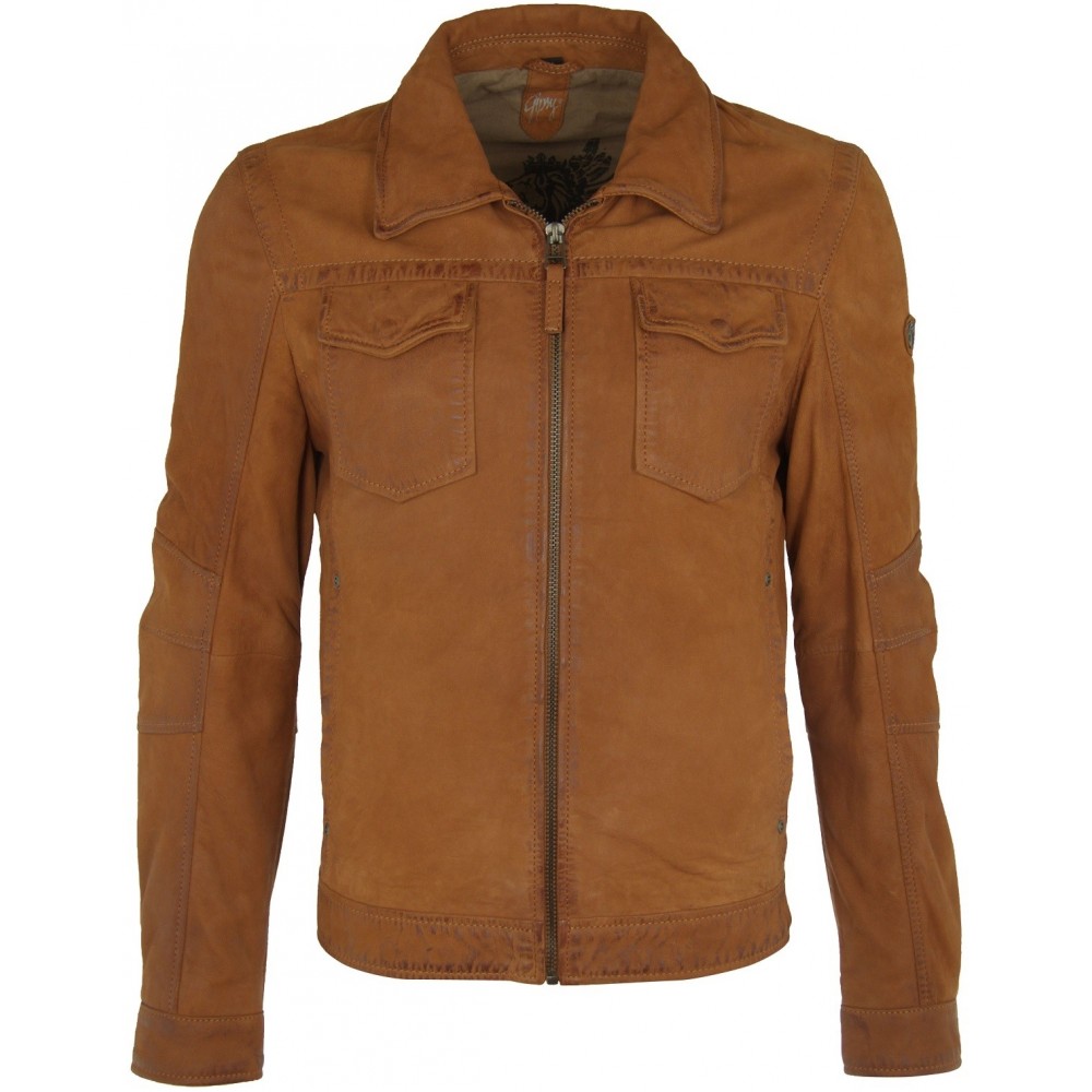 Geaca de Piele Naturala Barbati Gipsy Coniac Trigger SF LNUV Geaca de Piele Naturala Barbati Gipsy Coniac Trigger SF LNUV - readytowear