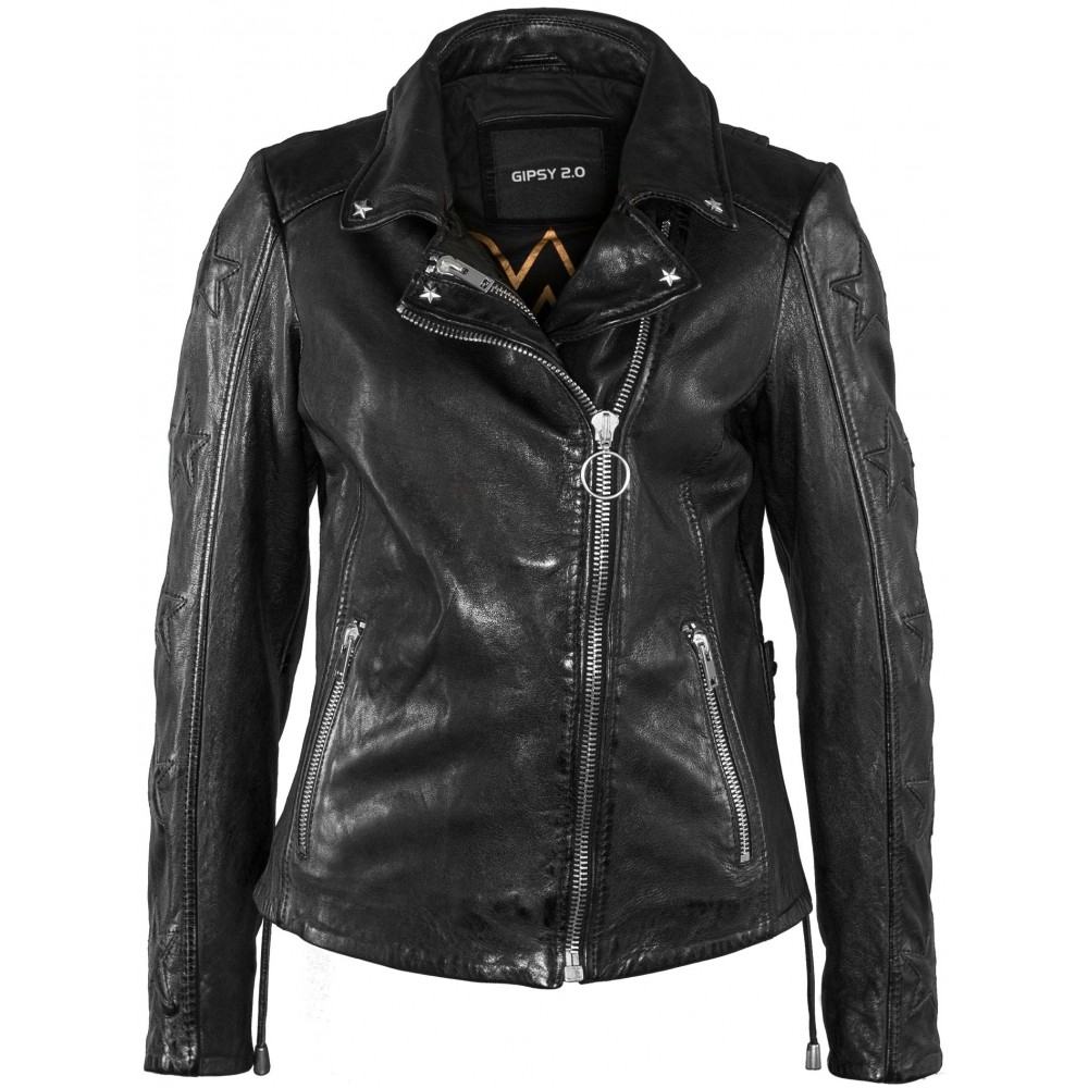 Geaca de Piele Naturala Dama Gipsy Neagra Tuva 2 SF Wonder Woman Geaca de Piele Naturala Dama Gipsy Neagra Tuva 2 SF Wonder Woman - readytowear