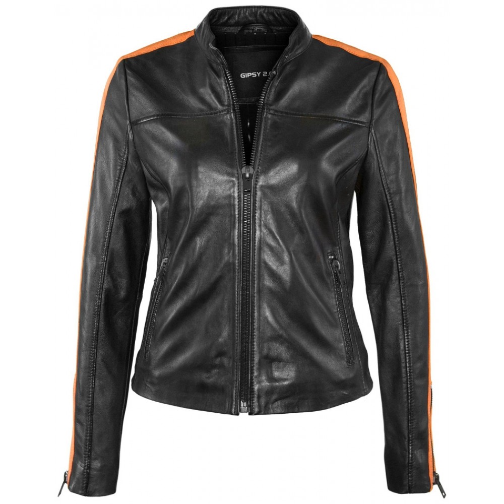 Geaca de Piele Naturala Dama Gipsy Neagra Veda SF LAROXV - readytowear