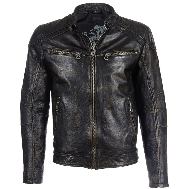 Geaca de Piele Naturala Barbati Gipsy Negru-Bej Vincent BASV – IMBRACAMINTE Geaca de Piele Naturala Barbati Gipsy Negru-Bej Vincent BASV – IMBRACAMINTE