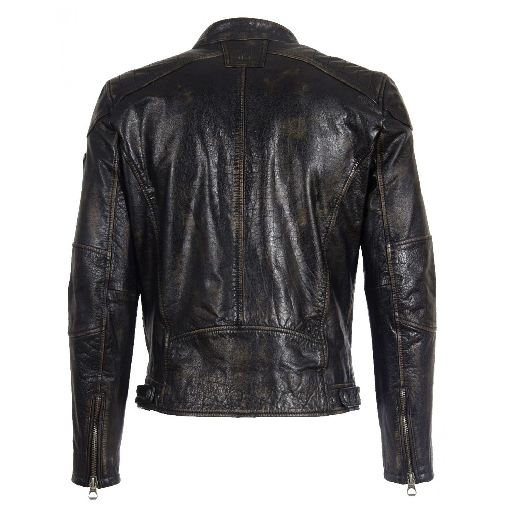 Geaca de Piele Naturala Barbati Gipsy Negru-Bej Vincent BASV Geaca de Piele Naturala Barbati Gipsy Negru-Bej Vincent BASV - readytowear.ro