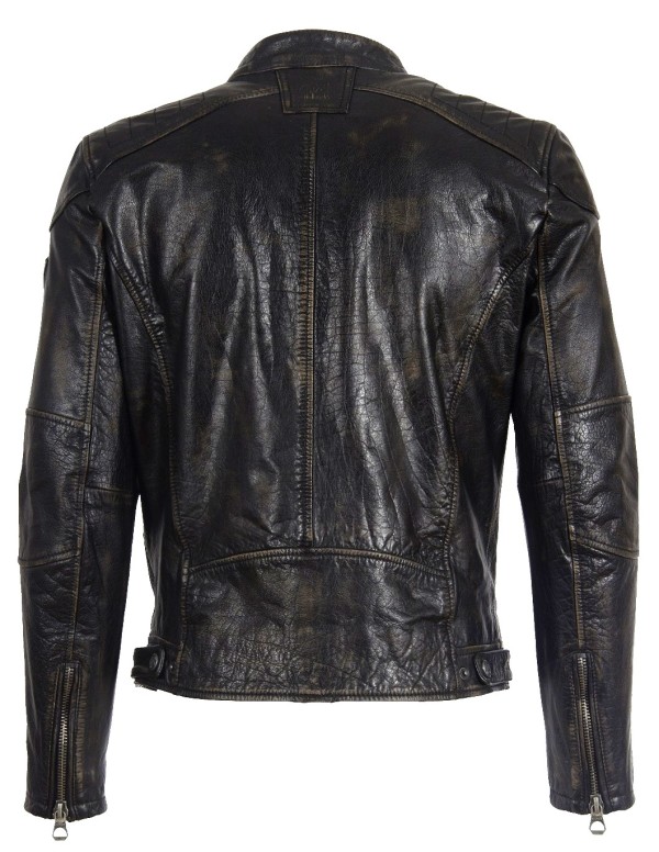 Geaca de Piele Naturala Barbati Gipsy Negru-Bej Vincent BASV – Black Friday — fotografia 2