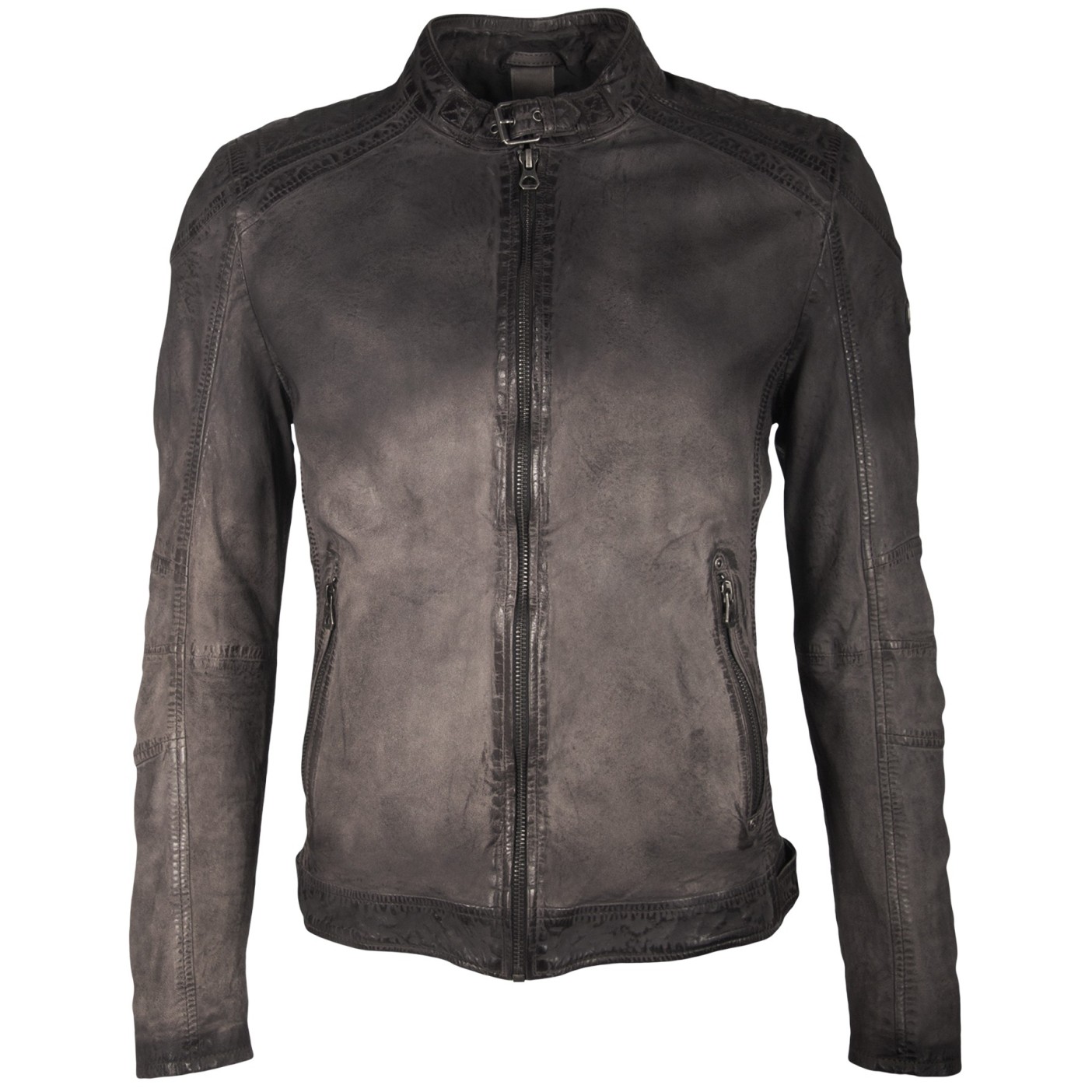 Geaca de Piele Barbati Gipsy Antracit Vincente LAMOV – Black Friday