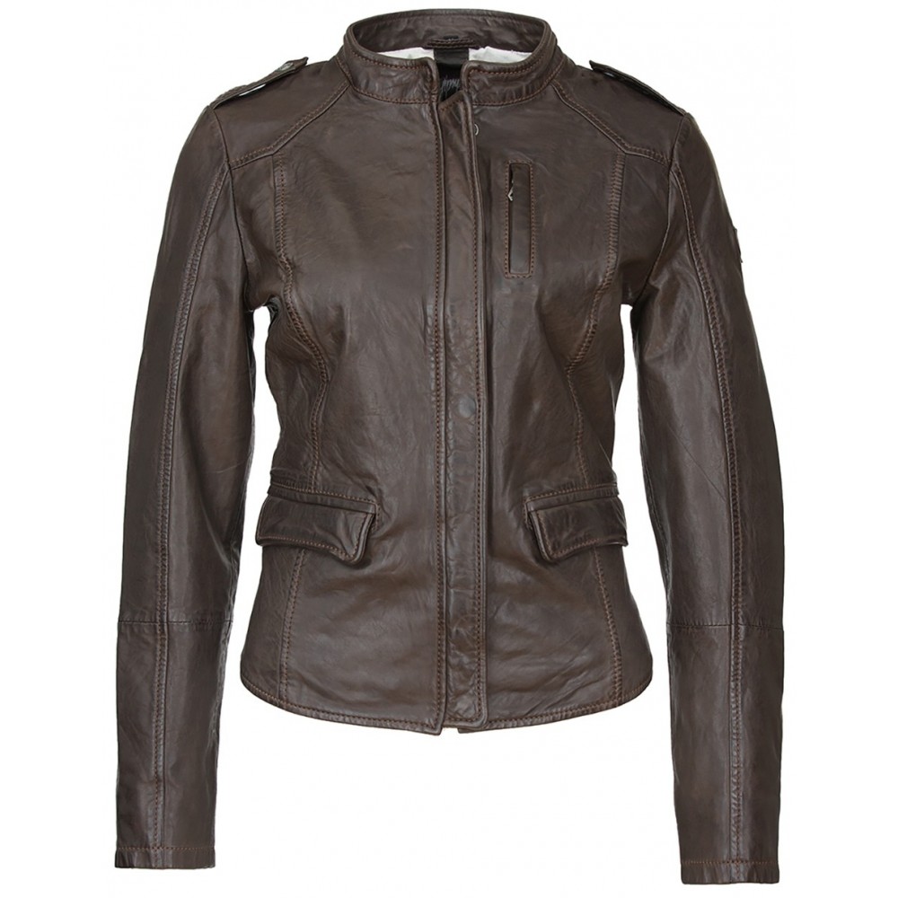 Geaca de Piele Naturala Dama Gipsy Maro inchis Vinny NSLVW - readytowear