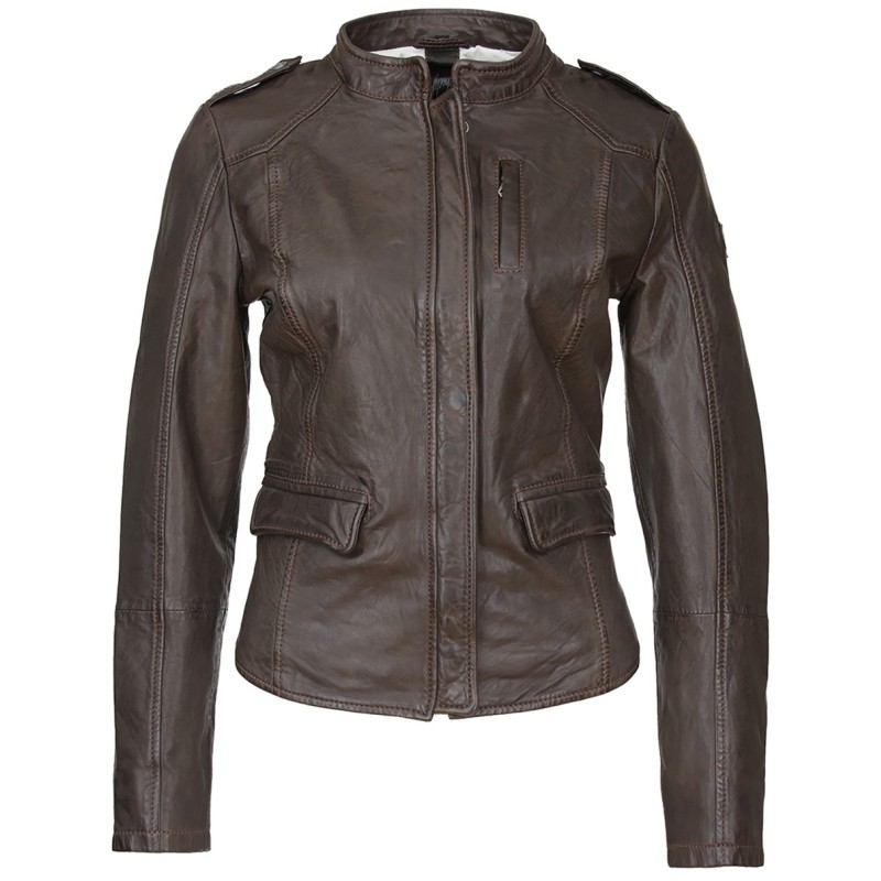 Geaca de Piele Naturala Dama Gipsy Maro inchis Vinny NSLVW – IMBRACAMINTE