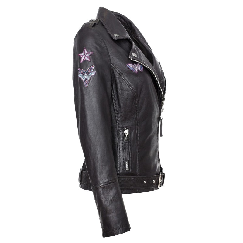 Geaca de Piele Naturala Dama Gipsy Antracit Wonder Woman – IMBRACAMINTE