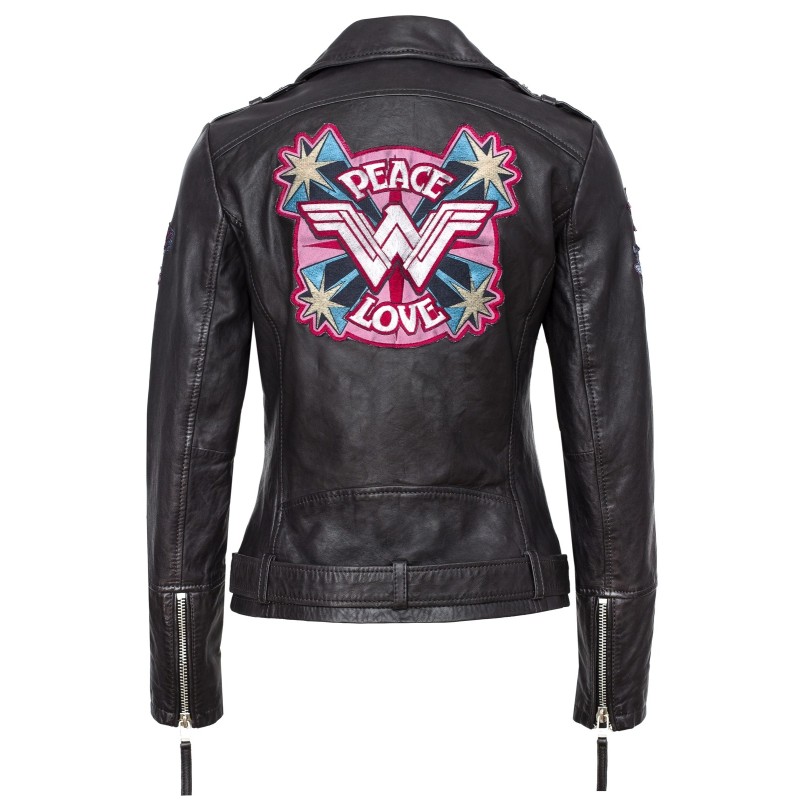 Geaca de Piele Naturala Dama Gipsy Antracit Wonder Woman – IMBRACAMINTE