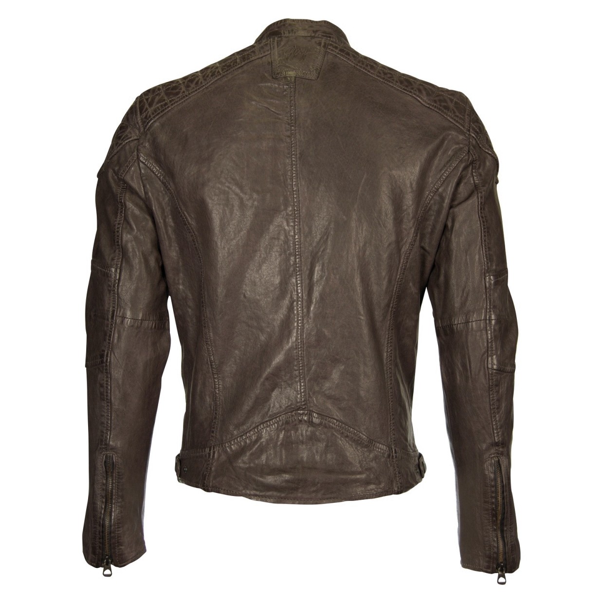 Geaca de Piele Naturala Barbati Gipsy Gri inchis Wesley LAWOV – IMBRACAMINTE